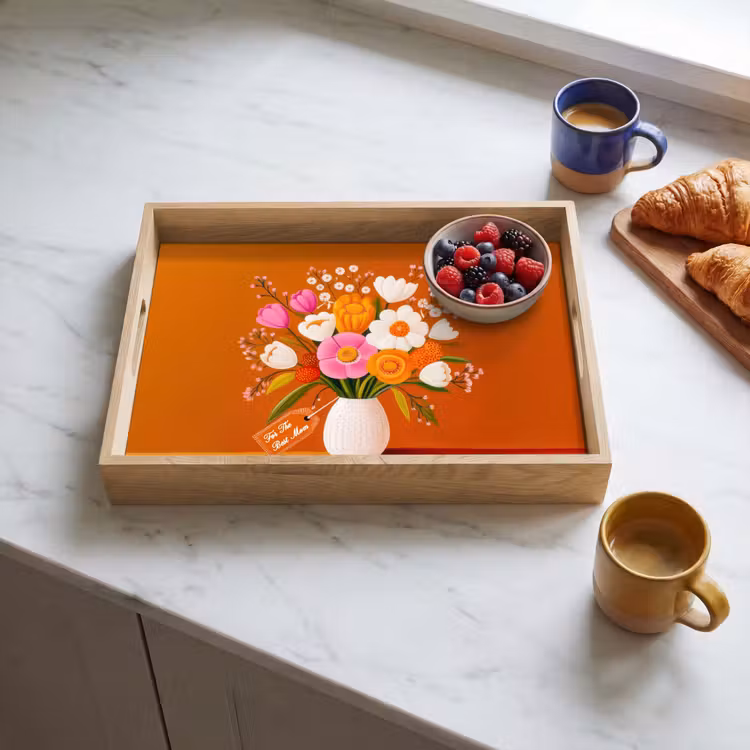 Plateau - Vase - Fleurs - Orange — 3