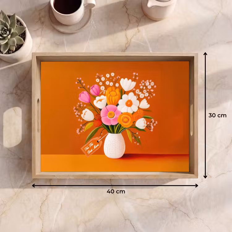 Plateau - Vase - Fleurs - Orange — 7