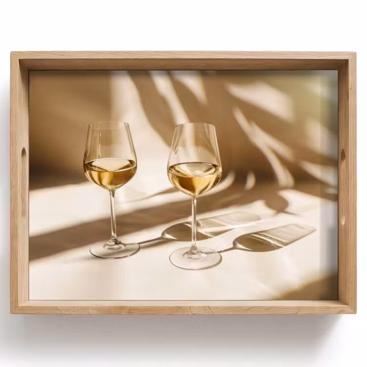Plateau - Vin - Verres à vin - Blanc — 1