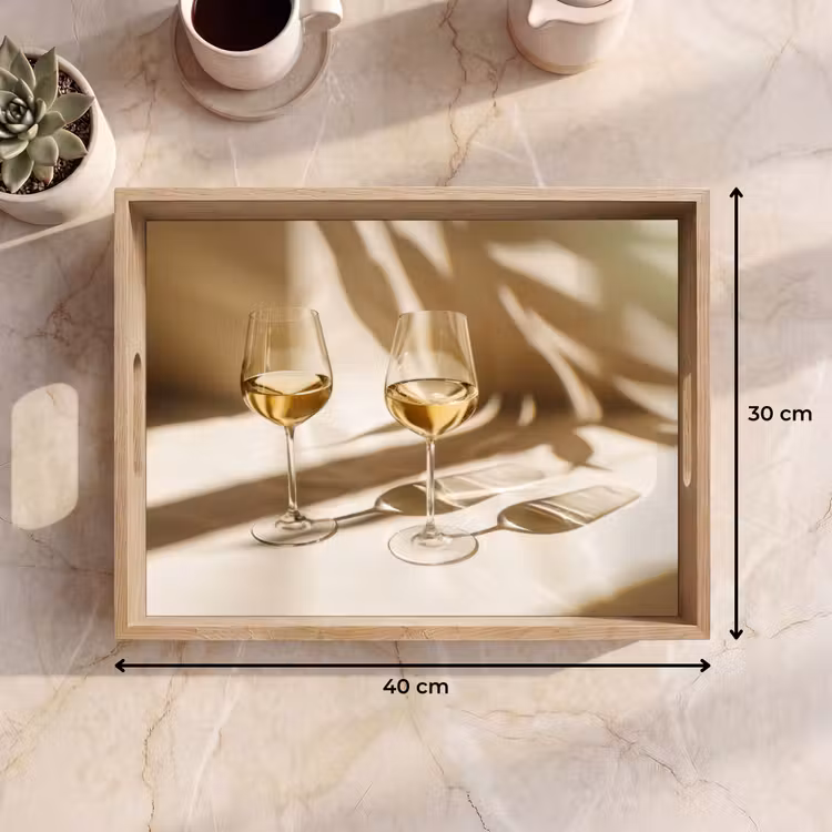 Plateau - Vin - Verres à vin - Blanc — 7