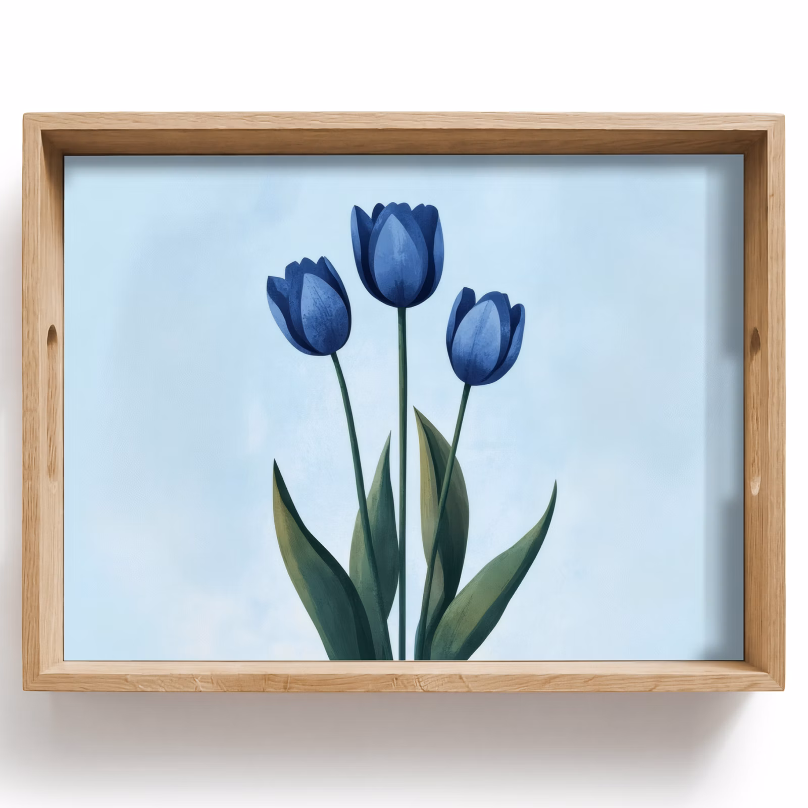 Plateau - Tulipes - Bleu - Feuilles — 1