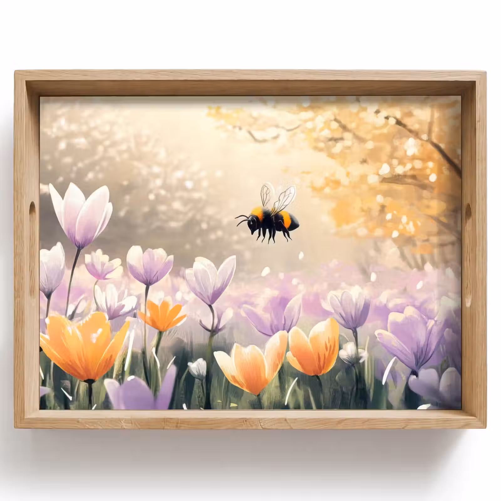 Plateau - Violettes - abeille - soleil — 1