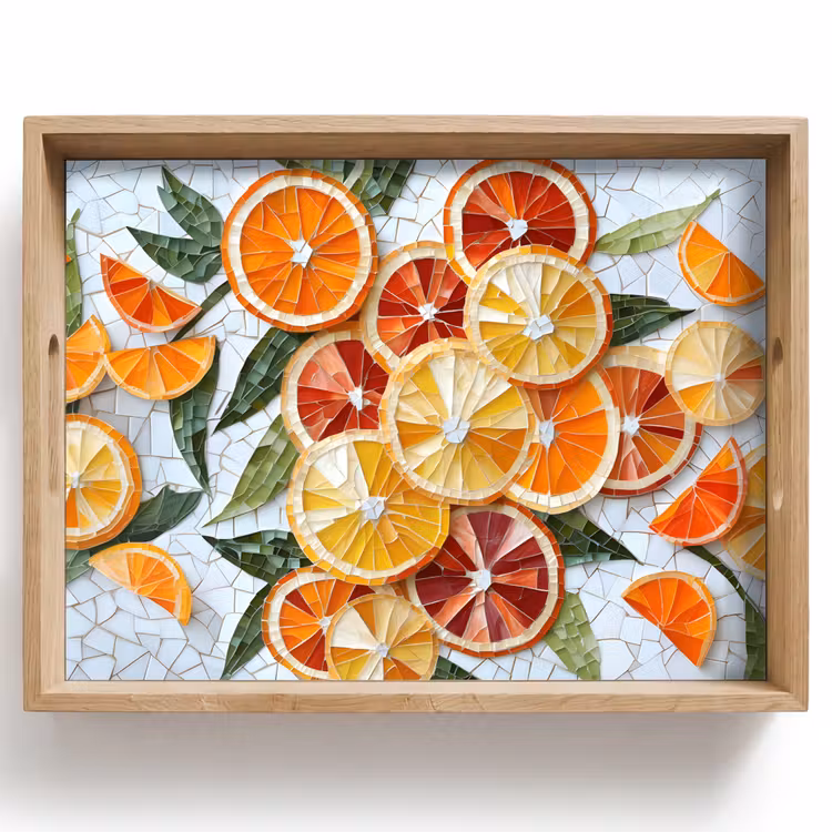 Plateau - Tranches - Fruits - Orange - Mosaïque — 1