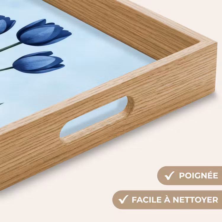 Plateau - Tulipes - Bleu - Feuilles — 8