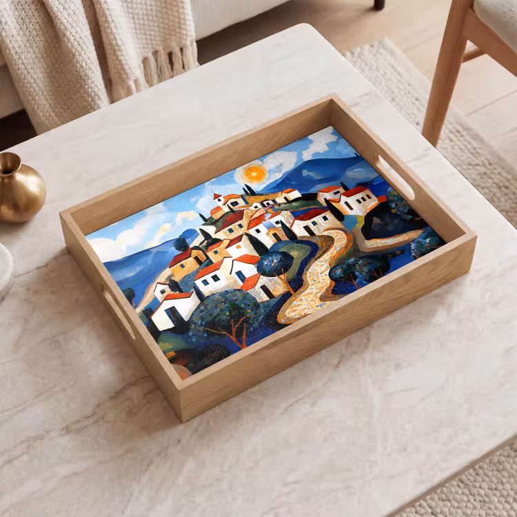 Plateau - Village - Collines - Soleil - Mosaïque — 2