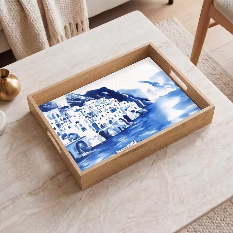 Plateau - Village - Rocher - Bateau à rames - Eau — 2