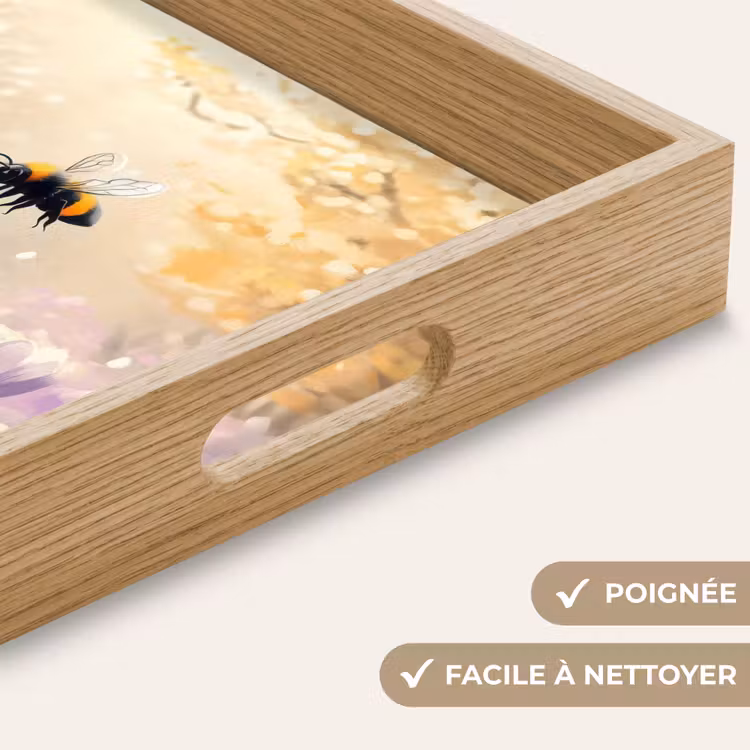 Plateau - Violettes - abeille - soleil — 8
