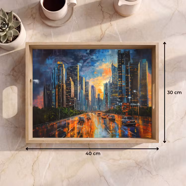 Plateau - Voiture - Skyline - Soleil - Bleu — 7