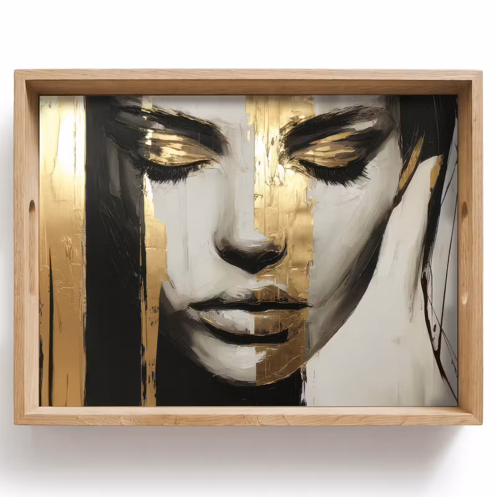 Plateau - Yeux - Visage - Or - Rayures — 1