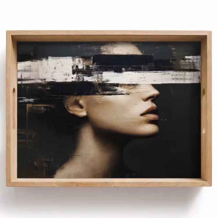 Plateau - Visage - Femme - Noir - Abstrait — 1