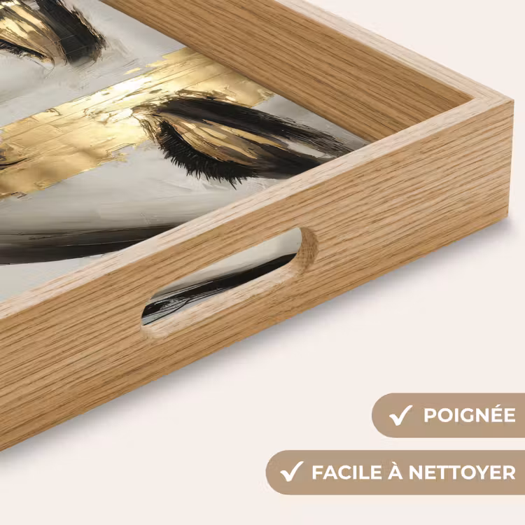 Plateau - Yeux - Visage - Or - Rayures — 8
