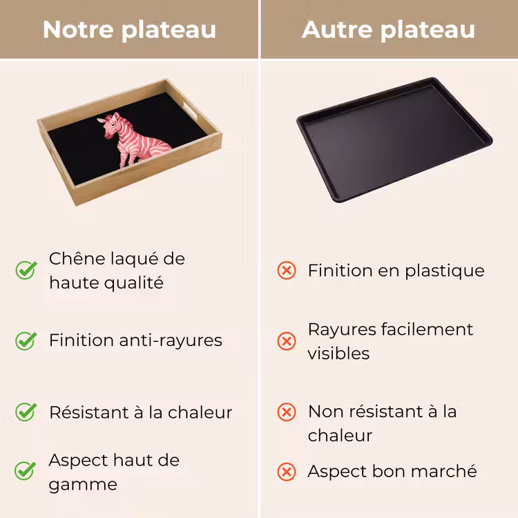 Plateau - Zèbre - Rose - Rayé — 9
