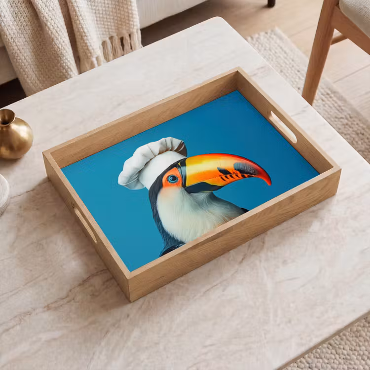 Plateau - Toucan - Perroquet - Oiseau - Chapeau de cuisinier — 2