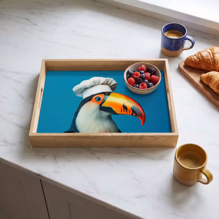 Plateau - Toucan - Perroquet - Oiseau - Chapeau de cuisinier — 3