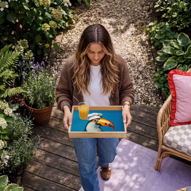 Plateau - Toucan - Perroquet - Oiseau - Chapeau de cuisinier — 6