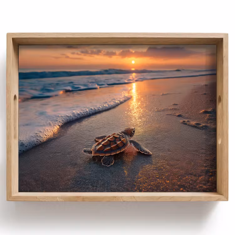 Plateau - Tortue - plage - Coucher de soleil — 1