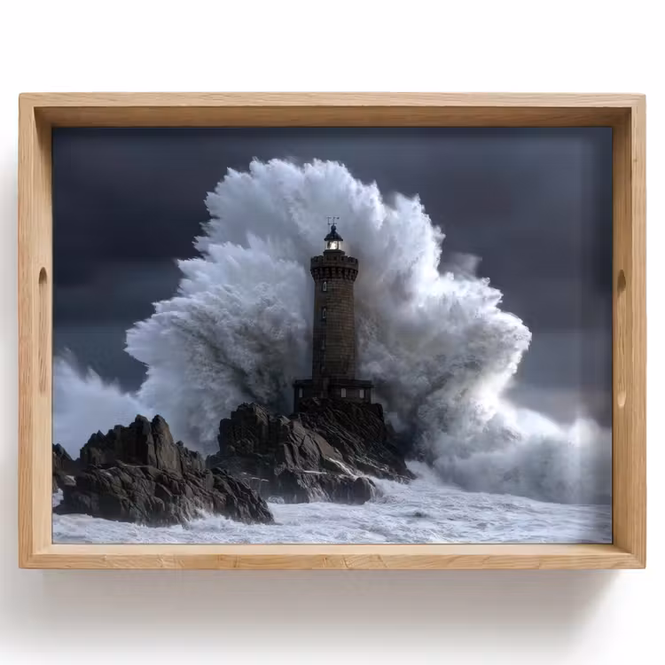 Plateau - Vague - Phare - Eau moussante — 1