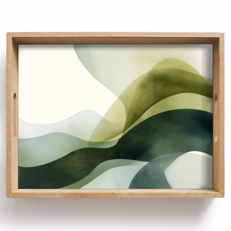 Plateau - Vagues - Abstrait - Vert clair - Ornemental — 1