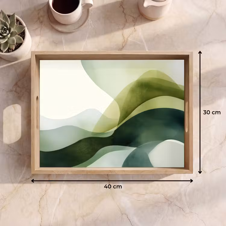 Plateau - Vagues - Abstrait - Vert clair - Ornemental — 7