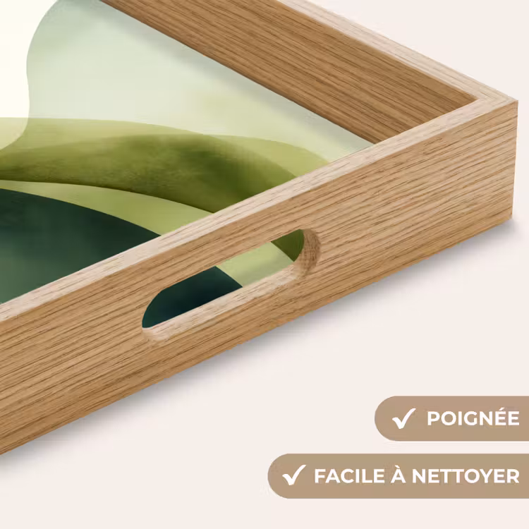 Plateau - Vagues - Abstrait - Vert clair - Ornemental — 8
