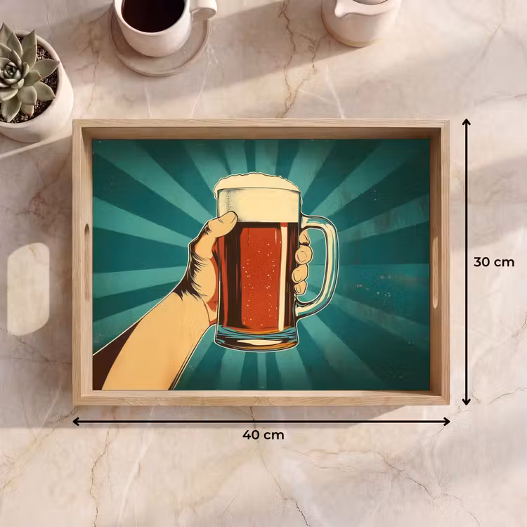 Plateau - Verre à bière - Mousse - Rétro - Vert — 7