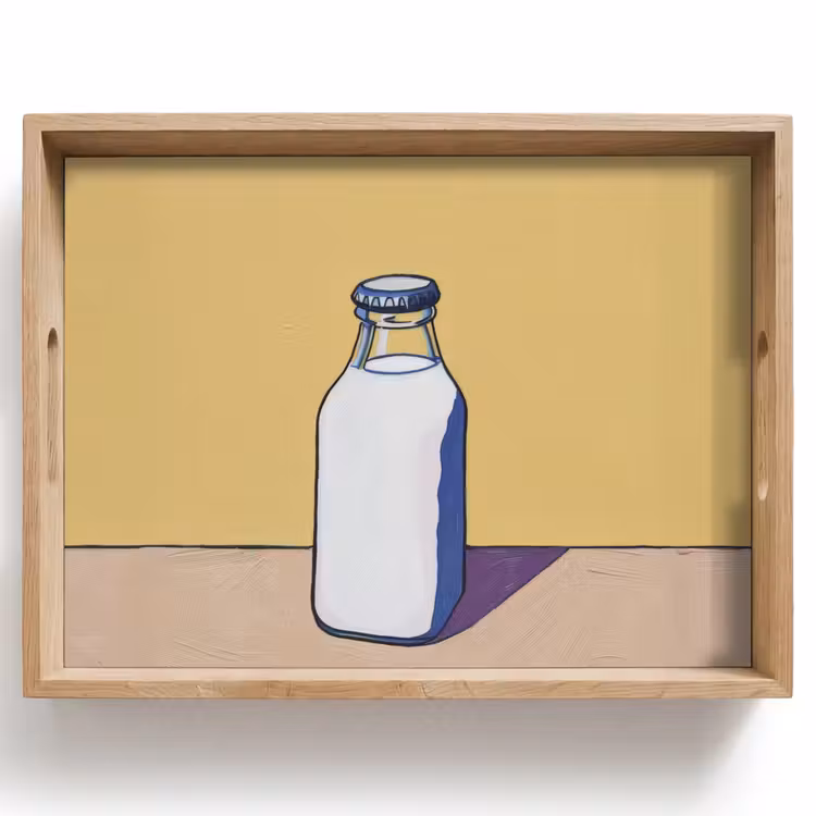 Plateau - Verres - Bouteille - Illustration - Lait — 1