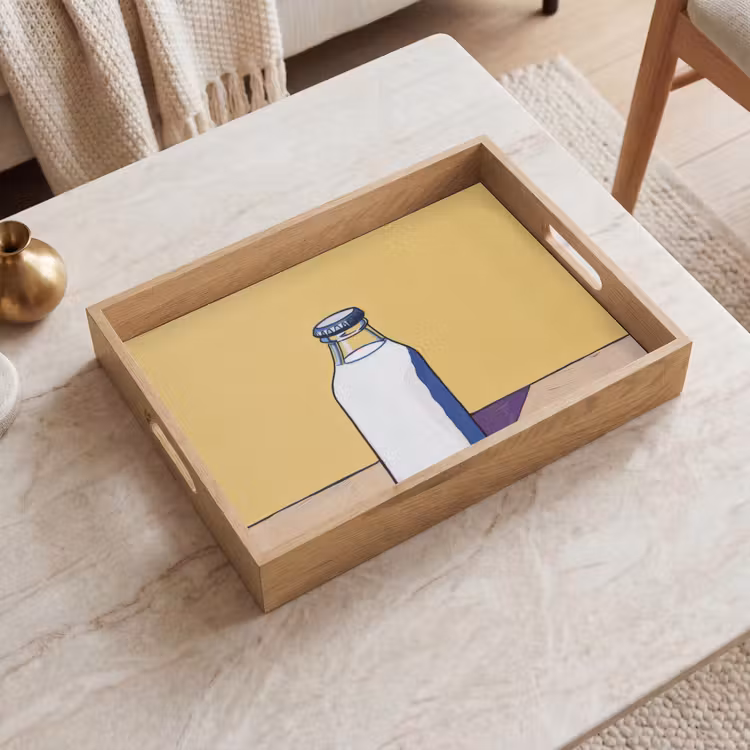Plateau - Verres - Bouteille - Illustration - Lait — 2