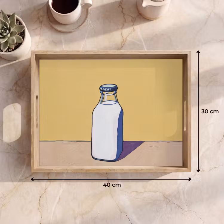 Plateau - Verres - Bouteille - Illustration - Lait — 7