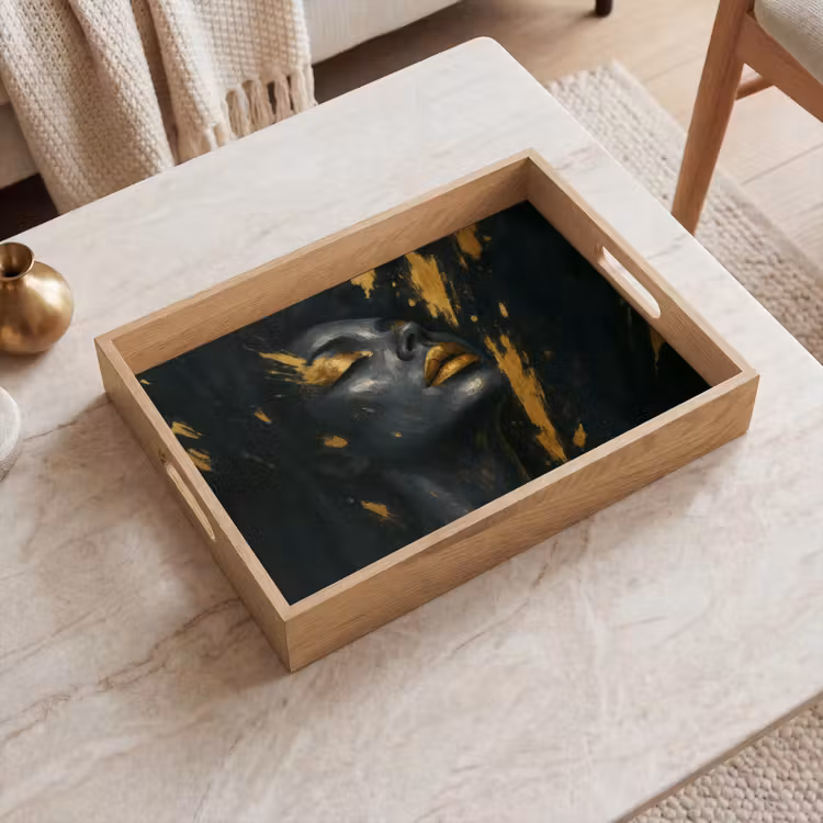 Plateau - Visage - Femme - Éclaboussures de peinture - Abstrait — 2