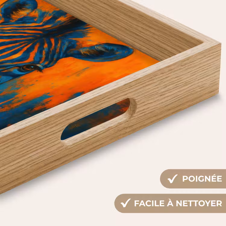 Plateau - Zèbre - Abstrait - Bleu — 8