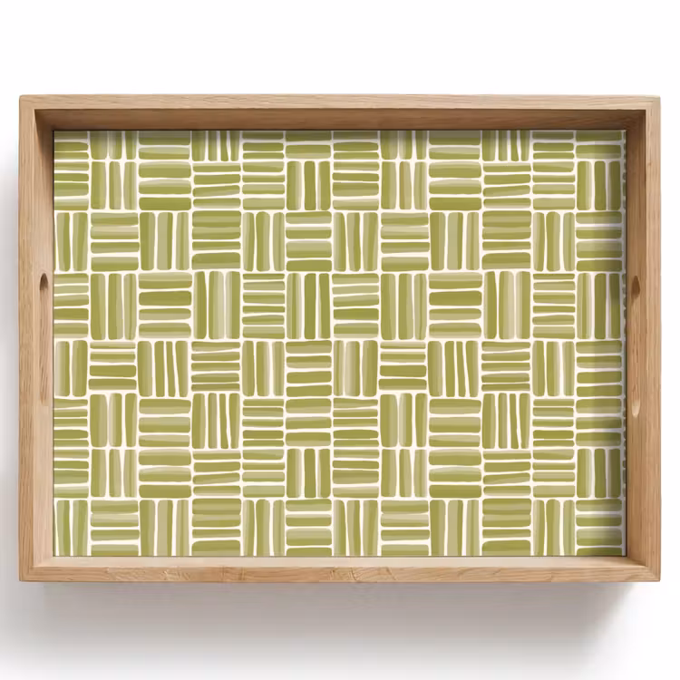 Plateau - Tresse - Motif - Vert — 1
