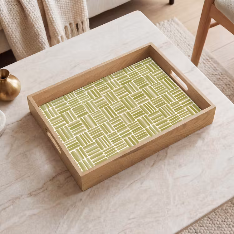 Plateau - Tresse - Motif - Vert — 2