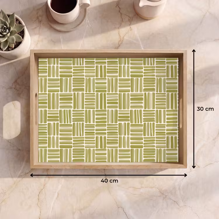 Plateau - Tresse - Motif - Vert — 7