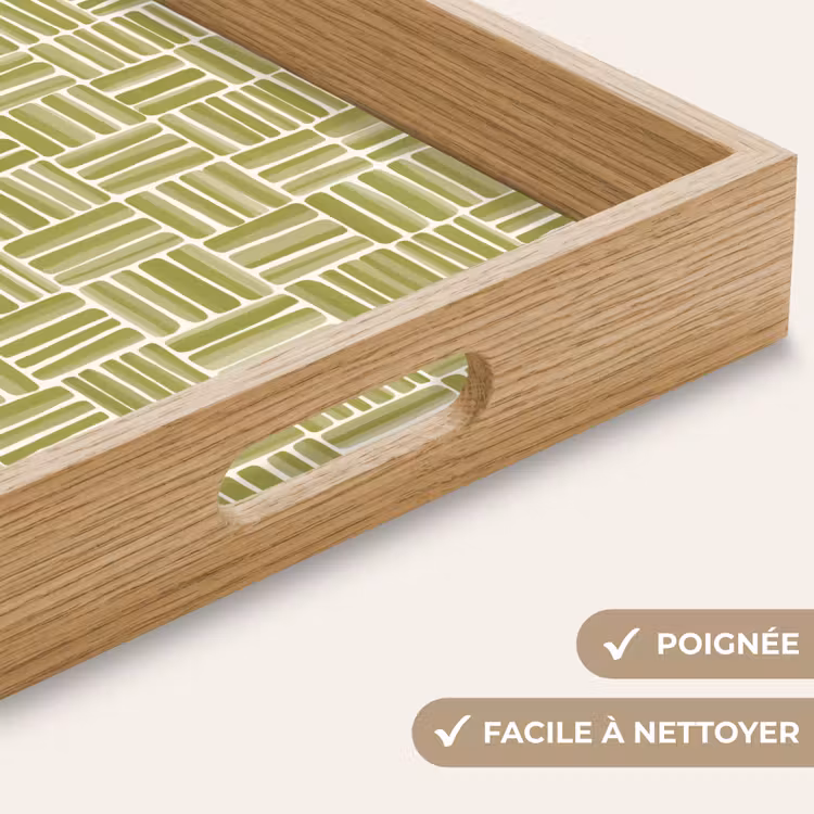 Plateau - Tresse - Motif - Vert — 8