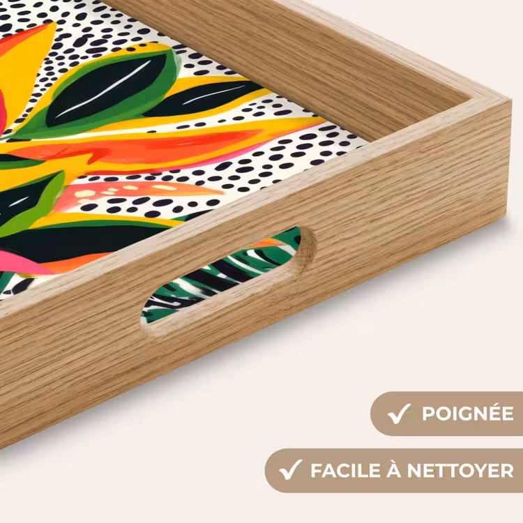 Plateau - Tropical - Feuilles - Noir et blanc — 8