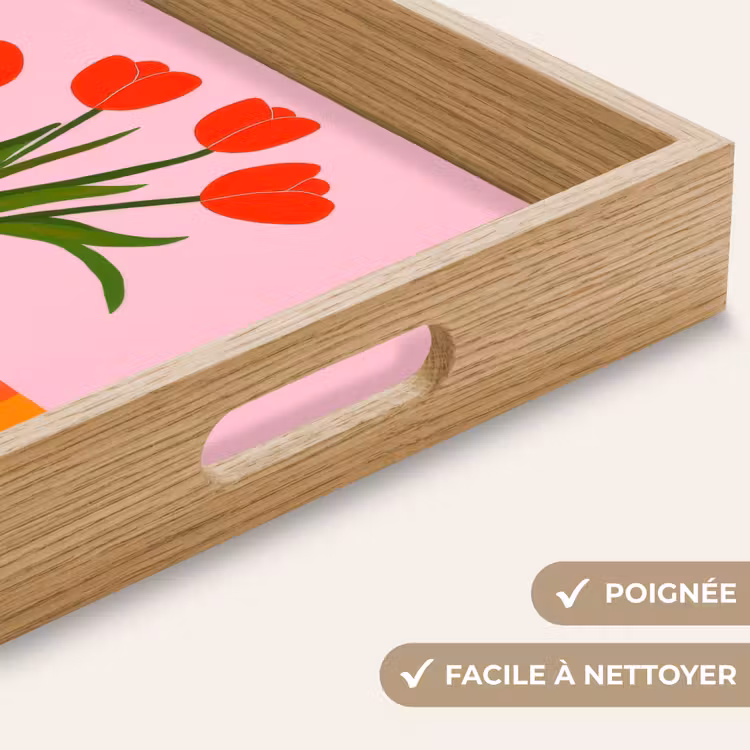 Plateau - Tulipes - Rose - Vase — 8