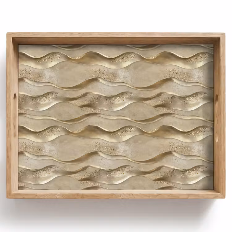 Plateau - Vagues - Motif - Or — 1