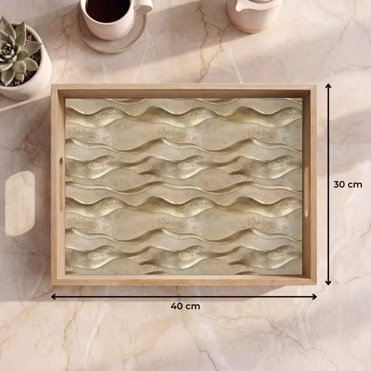 Plateau - Vagues - Motif - Or — 7