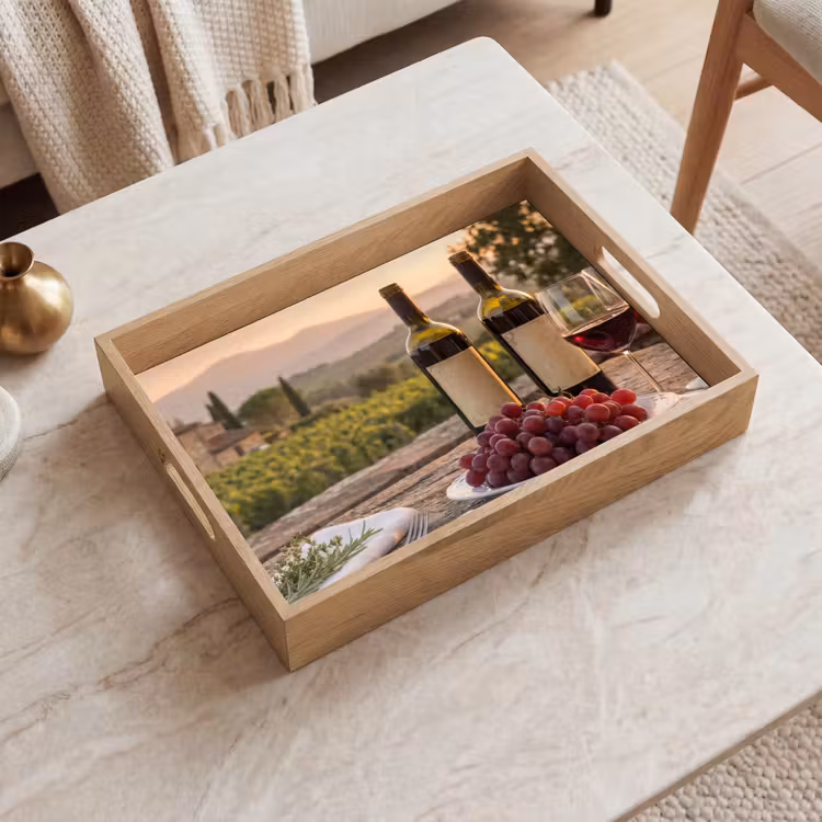 Plateau - Vin - Verres - Raisins - Vignoble — 2