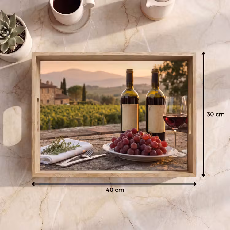 Plateau - Vin - Verres - Raisins - Vignoble — 7