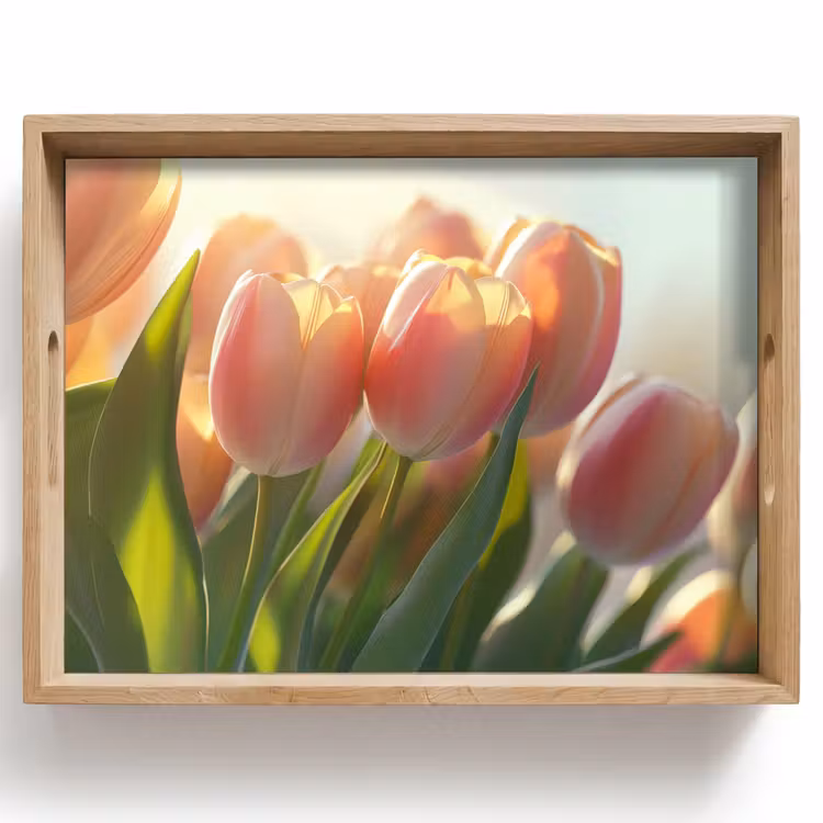 Plateau - Tulipes - Rose - Sunbeams — 1