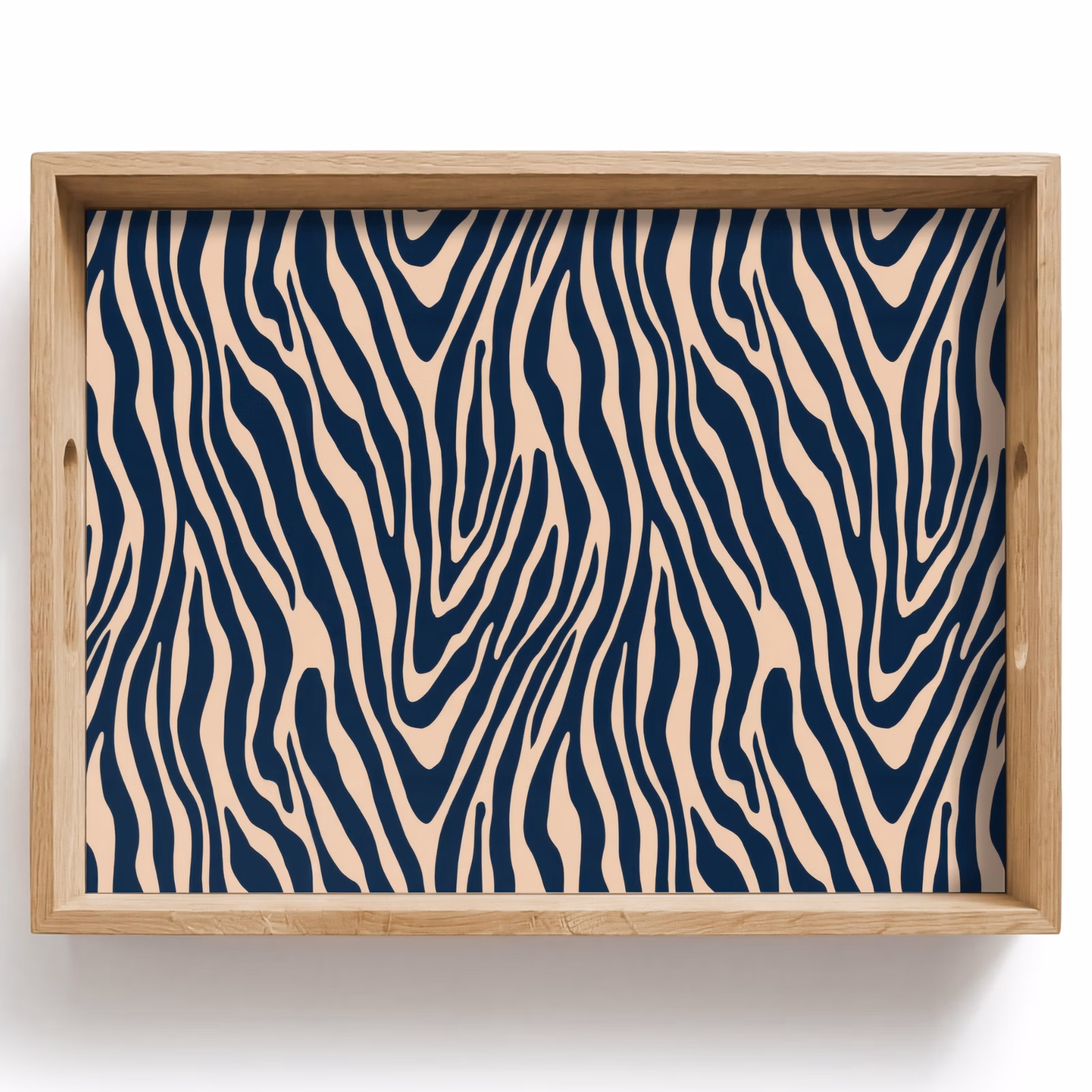 Plateau - Zèbre - Motif - Bleu - Beige — 1