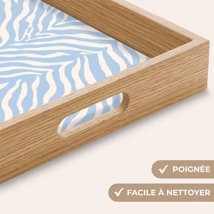 Plateau - Zèbre - Motif - Bleu - Blanc — 8