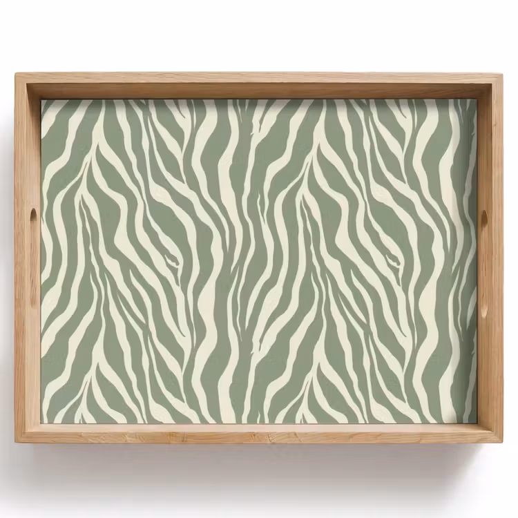 Plateau - Zèbre - Motif - Vert — 1