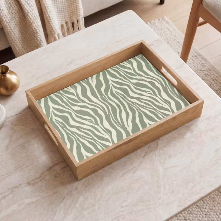 Plateau - Zèbre - Motif - Vert — 2