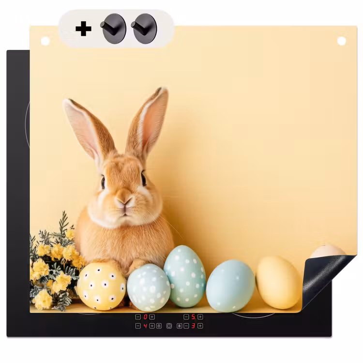 Protection à induction avec crochets - Oeufs - Lapin - Teintes pastel — 3