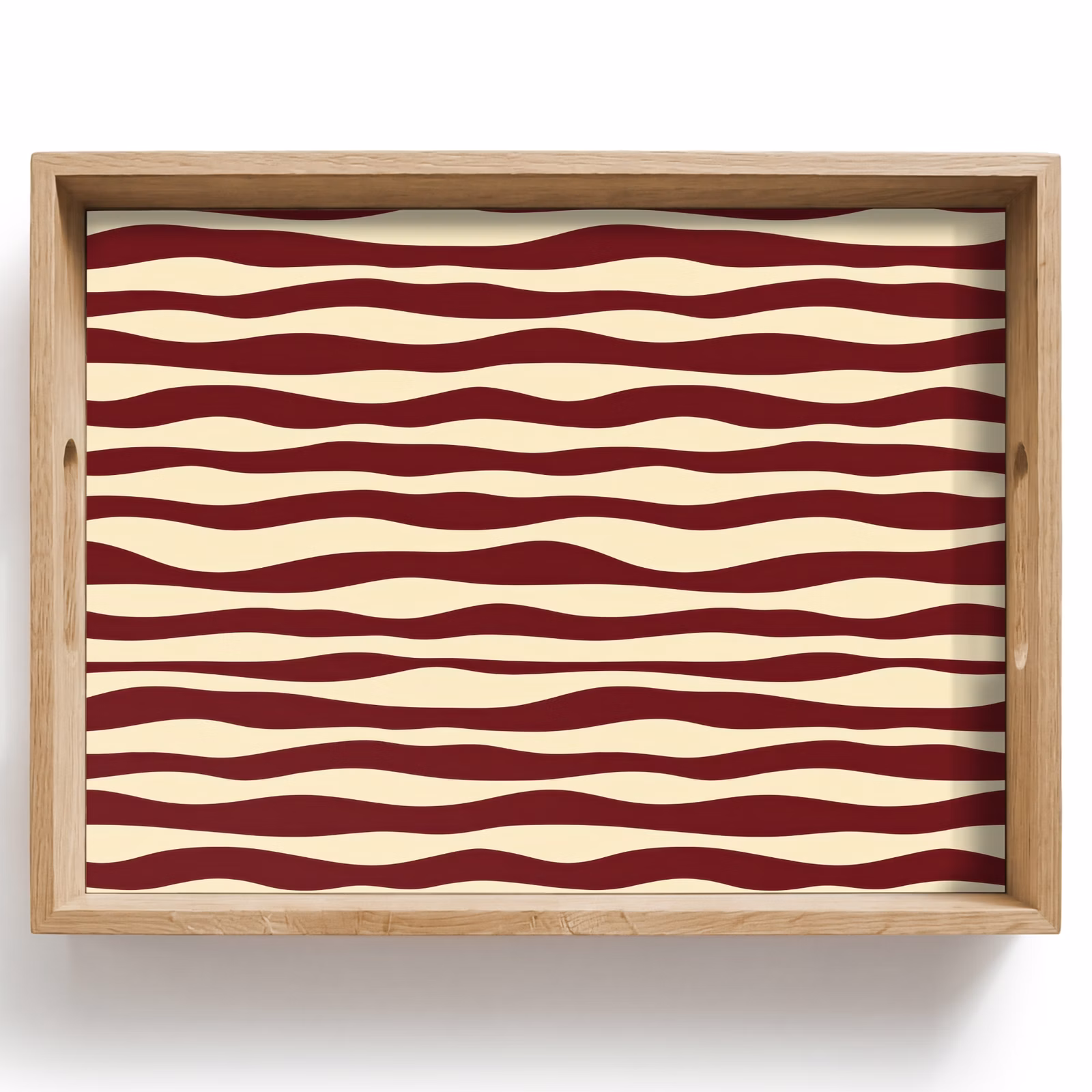 Plateau - Vagues - Rouge - Motif - Crème — 1