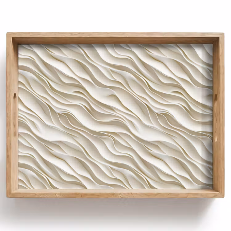 Plateau - Vagues - Blanc - Minimaliste — 1