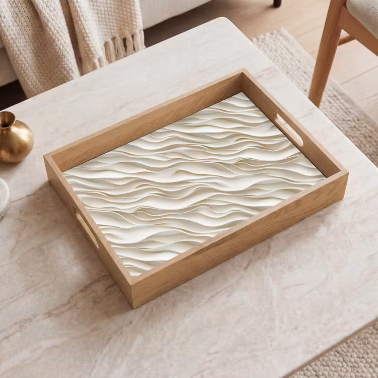 Plateau - Vagues - Blanc - Minimaliste — 2
