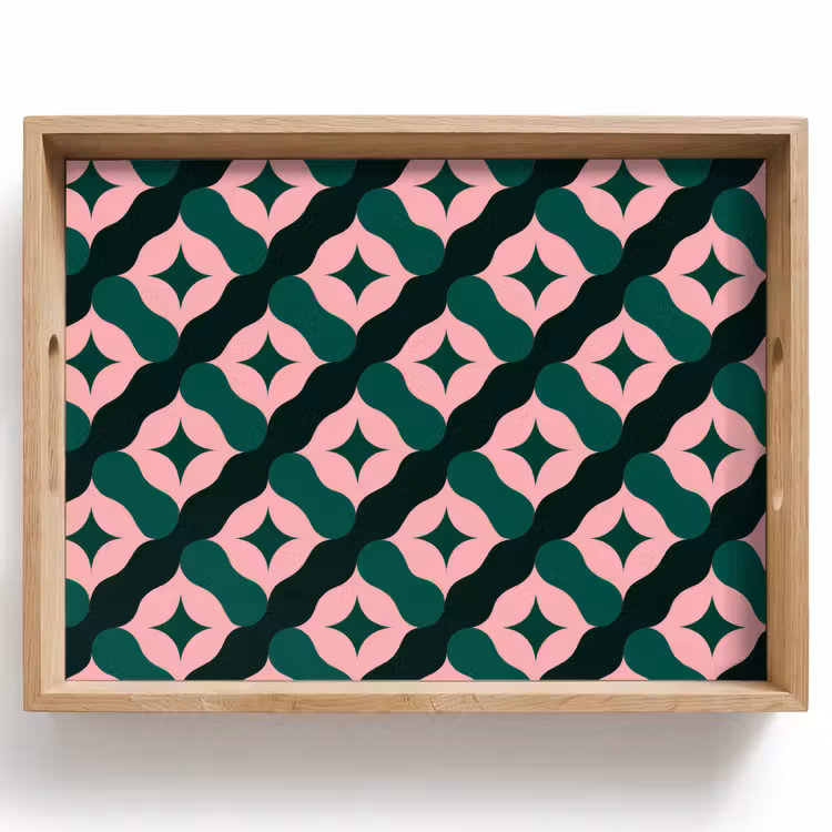 Plateau - Vert - Rose - Rétro - Étoiles — 1